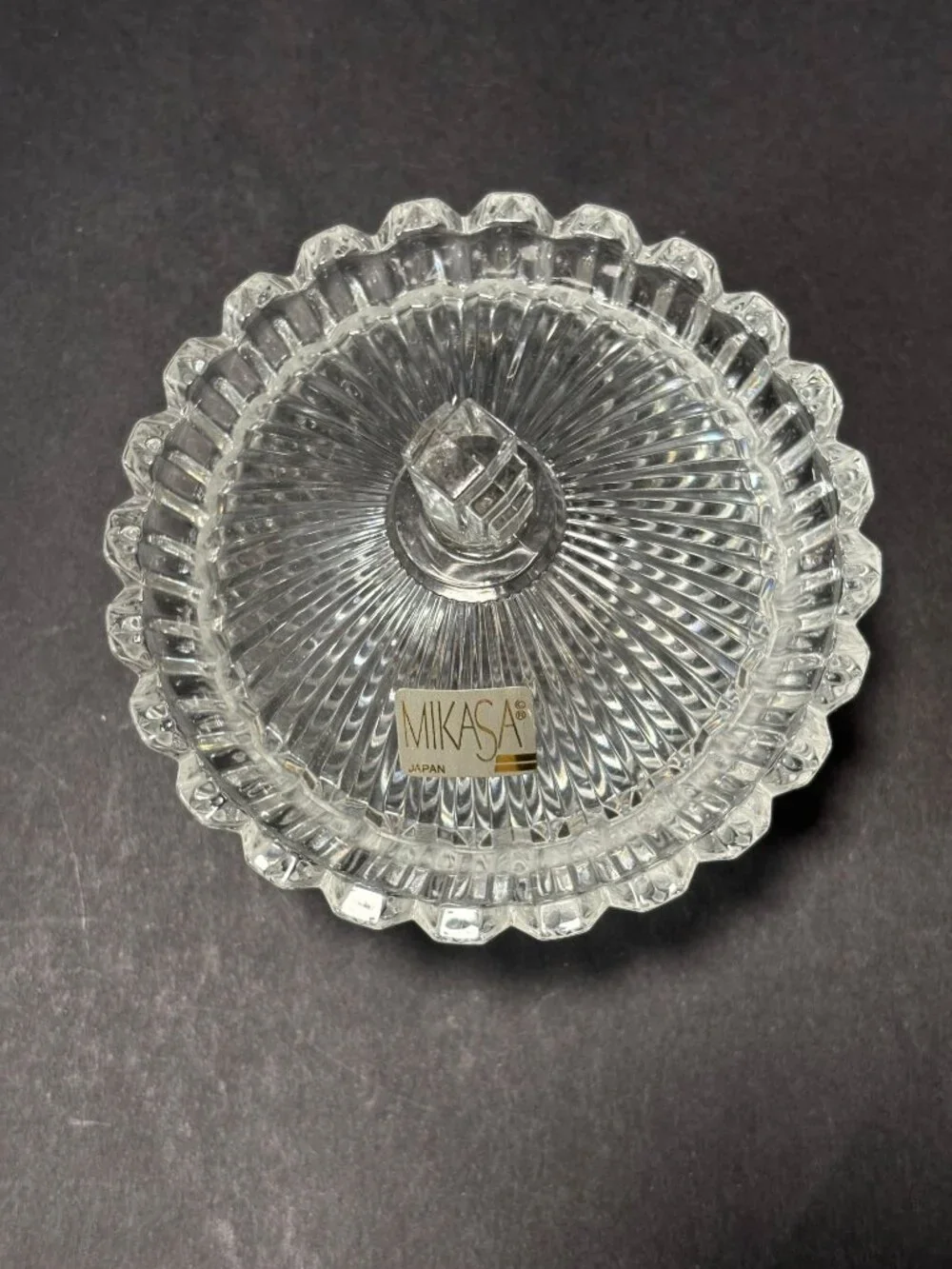 Mikasa Crystal Marquette Covered Candy Trinket Dish Made In Japan Vintage 1990s